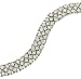 3 Row Round prong Set Diamond Bracelet w/Beaded Accent