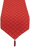 Manual Woodworkers & Weavers Dot Appeal Table Runner with Tassels, Red