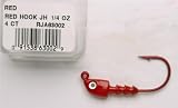 Bass Assassin - Red Hook Jig Head 1/4 Oz Red