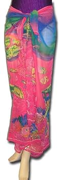 Full Size Pareo: Sheer Pink Underwater Print