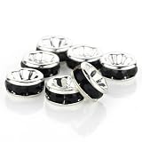 100 Pcs Swarovski Crystal Rondelle Spacer Bead Silver Plated 8mm Jet Black (280) ~ Swarovski
