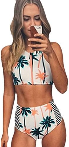 Zelura Sexy-temptation Women's Resort Halter One-piece Bikini Multicolor Large