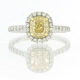 1.90ct Fancy Yellow Cushion Cut Diamond Engagement Anniversary Ring