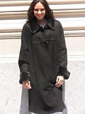 UNIQUE BLACK SHEARLING FUR COAT sz10 #8531