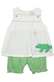 ZU Petit Ami Newborn/Infant Girls 2pc Alligator Capri Pants Set.