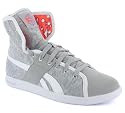 REEBOK TOP DOWN HI TOP TRAINERS GREY/CORAL/WHITE