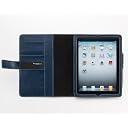 Simplism iPad 2 レザーフリップノートケース スタンド機構付き ネイビー TR-LFNCIPD2-NV