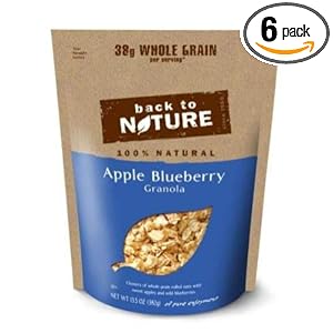 Back To Nature Apple Blueberry Granola, 13.5-Ounce Pouches (Pack of 6) by Back to Nature