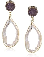 Dara Ettinger Agate with Hole Gold, Natural Drop Earrings