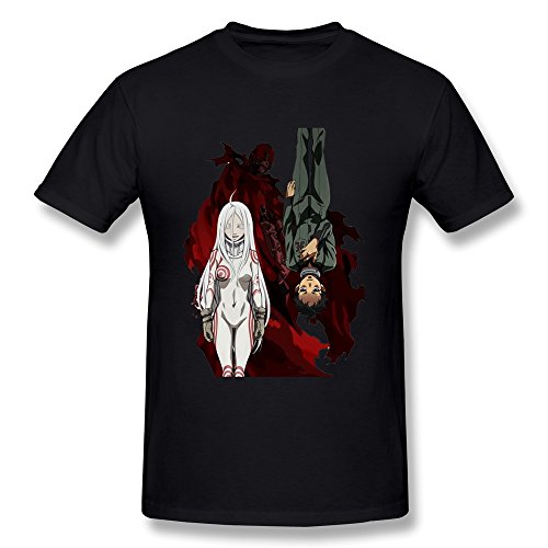 KAITIAN Deadman Wonderland Men's O-Neck T-shirt Black Size S
