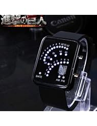 Attack On Titan LED Rectangle Watch Scouting Legion Logo BLACK band