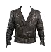 Xelement Men's Brown Premium Buffalo Distressed Leather Classic Biker Jackets - Size : Large