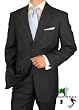 Gino Valentino Made in Italy Wool / Silk Mens Suit 150's Hand Made Two Button Canvas Front Jacket Flat Front Pants Custom Working Buttonholes Business Suit Charcoal