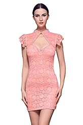 Lace Jeweled Polyester Bodycon Dress/Mini Dress 