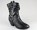 Stud Trim Distressed Western Boot