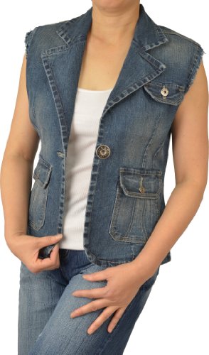 Womens Assorted Color Stretch Denim Jean Vest #LV10