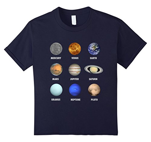 Kids Planets of The Solar System T-Shirt 6 Navy