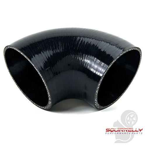 Squirrelly 4.0" to 4 inch 90 Degree Elbow Silicone Coupler Hose Intercooler Piping Intake Black