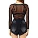 May&Maya Women's Long Sleeve Pure Mesh Blouse(Black S)