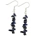  : STERLING SILVER BLUE STREAK STONE CHIP DANGLE EARRINGS