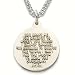 Sterling Silver 3/4" Praying Hands Medal Necklace with Serenity Prayer on Back on 20" Chain image 2