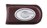 NCAA Georgia Bulldogs Brown Leather Magnet Concho Money Clip, One Size