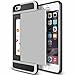 iPhone 6s Plus Case, Anuck Shockproof iPhone 6s Plus Wallet Case [Card Pocket] Anti-Scratch Protective Shell Rubber Bumper Case with Slide Card Holder Slot for Apple iPhone 6 Plus 6s Plus - Silver