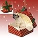 MASTIFF Dog sits in a Red Gift Box Christmas Ornament New RGBD49