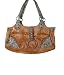 Blue Elegance Tan Faux Leather Crystal Studded Bag