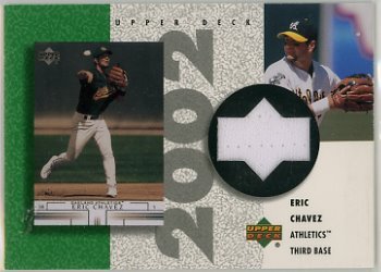 Eric Chavez Oakland Athletics 2002 UD Authentics Reverse Negative Jerseys #R-EC Baseball Card