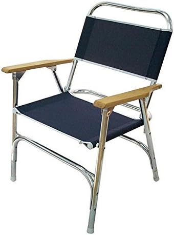 Navy Folding Deck Chair Low Back Marine Boat Patio Dock