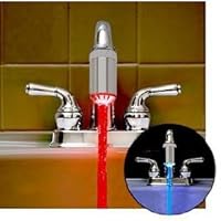 Brushed Chrome Colored Faucet Light Heat Sensitive Color Changing