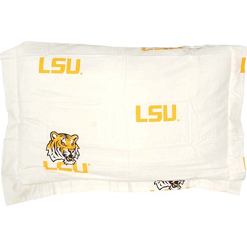 Lsu Tigers White Pillow Cases From College Covers Standard Pillowcase