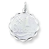 Sterling Silver #1 Godchild Disc Charm with 20 inch Sterling Silver Chain
