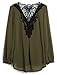 Merryfun Women's Sexy Long Sleeve Blouse V Neck Hollow Chiffon Top T-shirt