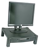 Kantek Height-Adjustable Stand with Drawer, 17 x 13 1/4 x 3 to 6 1/2 Inches ....