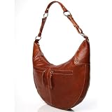Besace HOBO sac port&eacute; &eacute;paule BOHO Marron, sign&eacute; BACCINI - en cuir