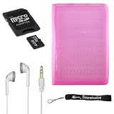 Silicone Skin COVER SLEEVE CASE with 4-inch eBigValue TM Determination Hand Strap for the Sony Reader eBook Touch Edition PRS-600 + Also includes a 4GB Mini SD and Adapter + Stereo In-Ear Headphones (White)