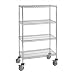 Quantum Storage Systems WR74-1842C Starter Kit for 74" High 4-Tier Wire Shelving Unit, Chrome Finish, 18" Width x 42" Length x 74" Height