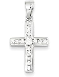 Sterling Silver CZ Latin Cross Charm