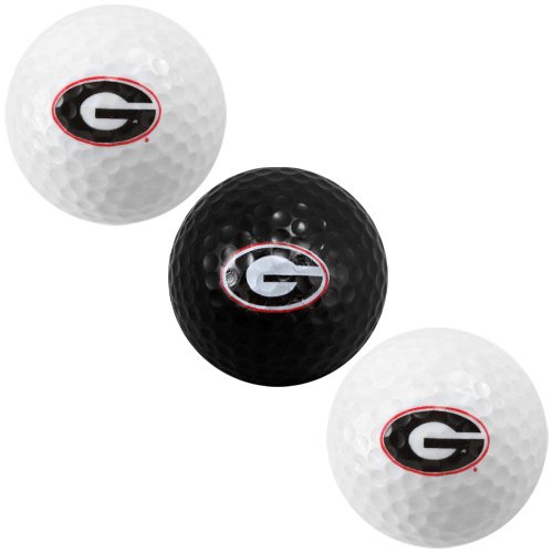 Georgia Bulldogs Black-white Three Pack Of Golf Balls