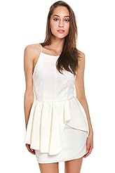 Polyester Square Neck Peplum Fitted  Dress