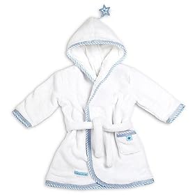 Izziwotnot Snuggle Bath Robe, Star, Forget-Me-Not Blue, 6 - 12 Months