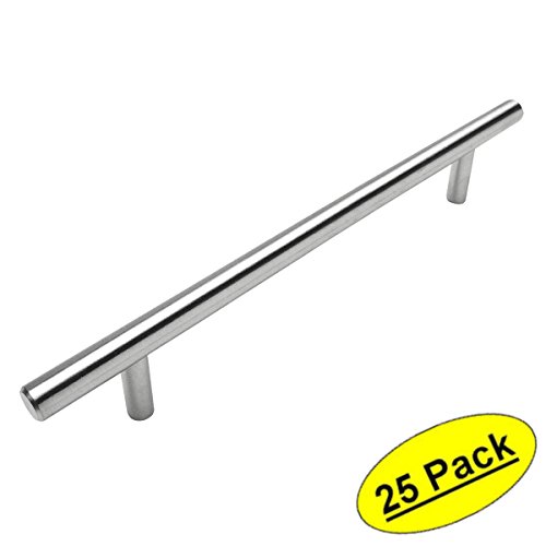 Cosmas® 404-160SS True Solid Stainless Steel Construction 3/8 Inch Slim Line Euro Style Cabinet Hardware Bar Handle Pull - 6 5/16