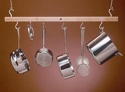 J.K. Adams PR-36 36-Inch by 12-Inch Mini Bar Pot Rack, Natural