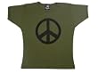 Women's Olive T-Shirt with Peace Sign