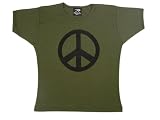 Women's Olive T-Shirt with Peace Sign