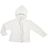 Elegant Baby Fisherman Cable Sweater in Ivory, 6 Months