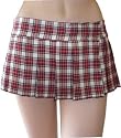 Queen Size Sexy School Girl Mini Skirt in Red and White Plaid Plus Size Adult