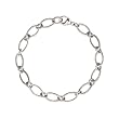 Platinum Overlay Sterling Silver Oval Link Charm Bracelet 7.5"